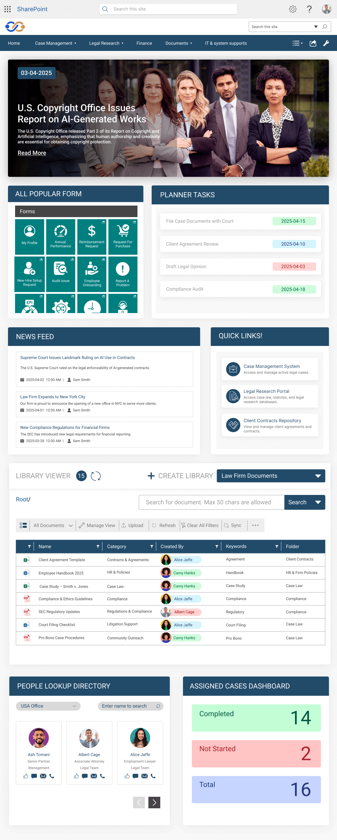 Law Firm intranet example